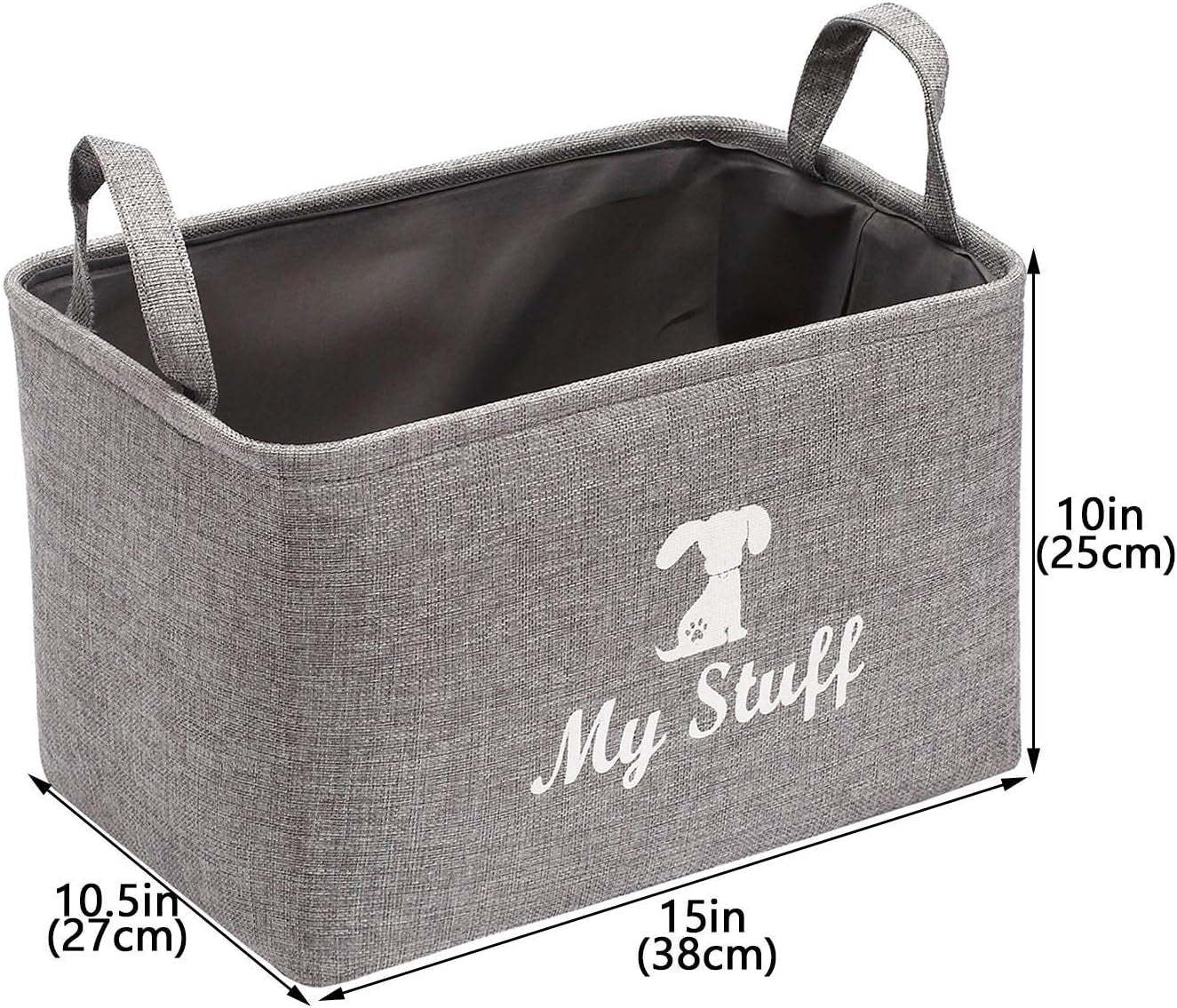 Canvas Dog Toy Storage Basket - Stylish Organizer for Dog Toys, Blankets, and Clothing - Gray