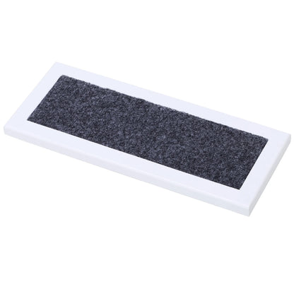 4-Step Wooden Carpeted Non-Slip Pet Stairs Ramp for Cats and Small Dogs - White