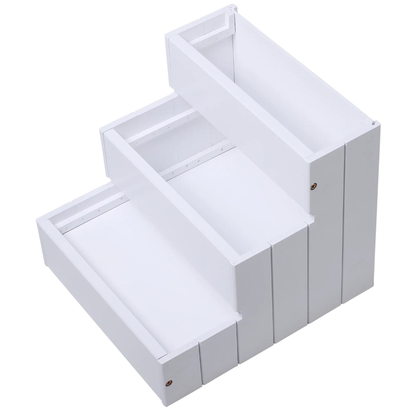 4-Step Wooden Carpeted Non-Slip Pet Stairs Ramp for Cats and Small Dogs - White