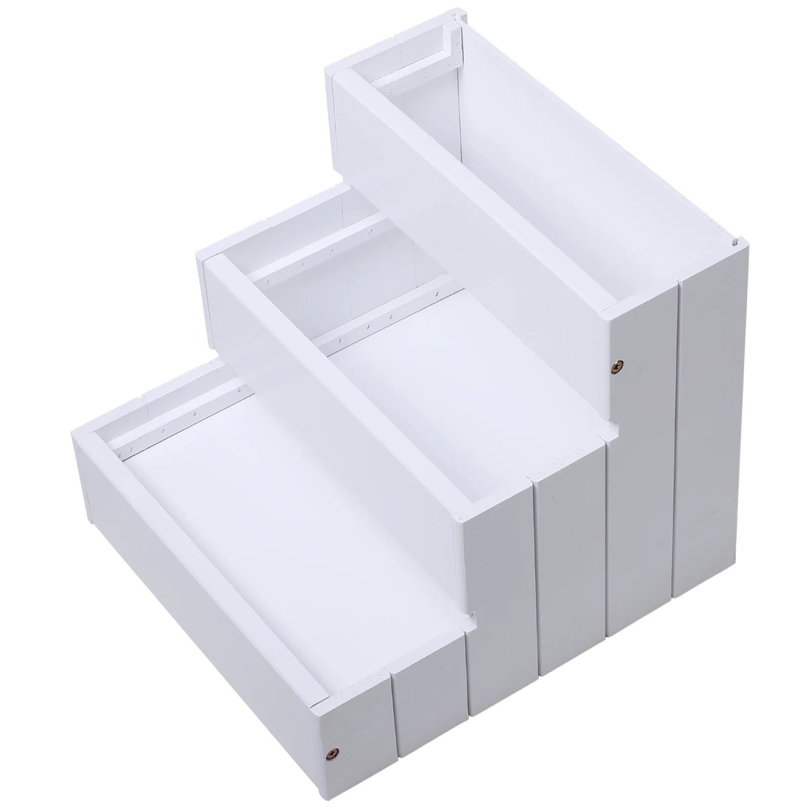 4-Step Wooden Carpeted Non-Slip Pet Stairs Ramp for Cats and Small Dogs - White