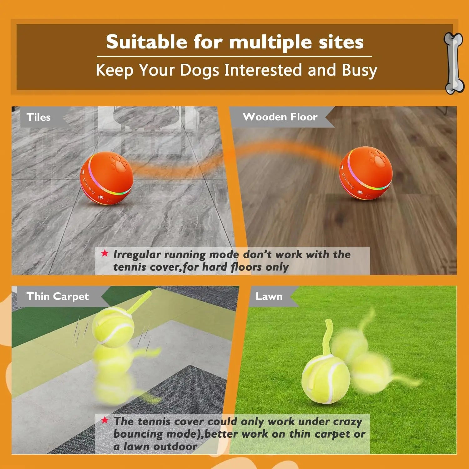 Interactive Dog Toys Dog Ball,[Newly Upgraded] Durable Motion Activated Automatic Rolling Ball Toys For/Small/Medium/Large Dogs,Usb Rechargeable Springtok